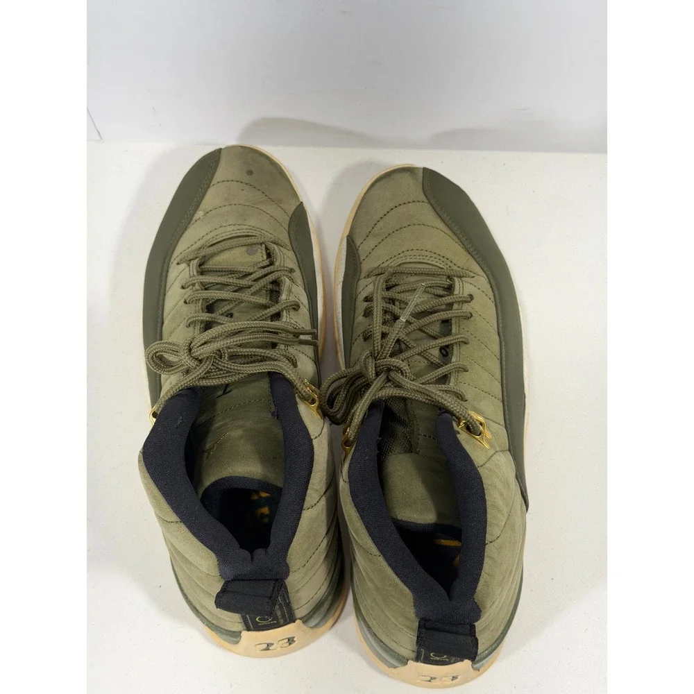 Jordan 12 Retro Chris Paul Class of 2003 Olive Canvas Gold 130690-301 Mens sz 10